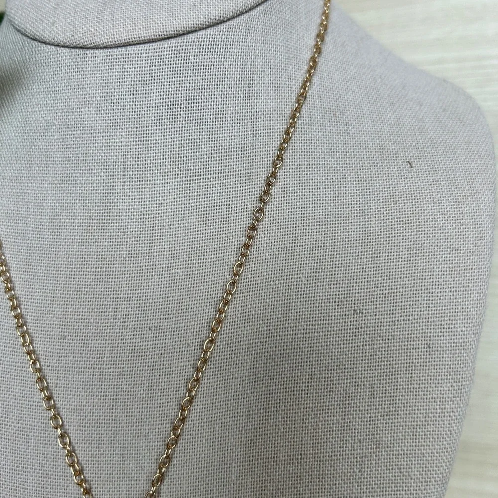 Tigers Eye Crystal Pendant Necklace Gold Tone‎ Chain Wire Wrapped Gemstone Boho